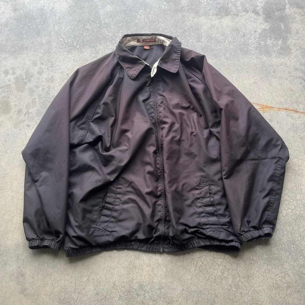Harriton Mens M750 Full Zip Harrington Jacket Dark Brown Windbreaker 2XL